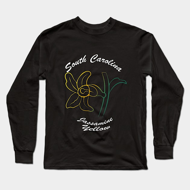 South Carolina - Jessamine Yellow Long Sleeve T-Shirt by Noir Fox